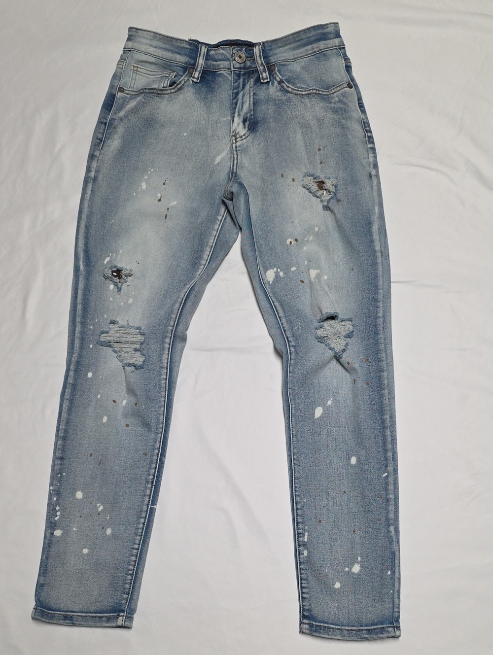 Rue21 Men's Light Blue Distressed Skinny Jeans